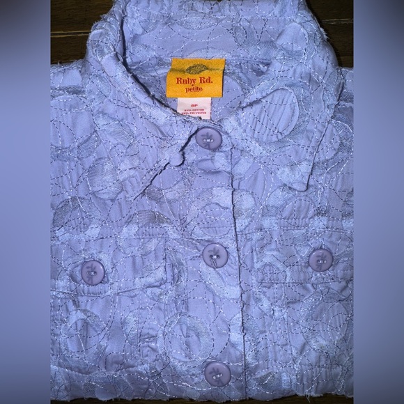 Ruby Rd. Blue Circular Pattern Lightweight Jacket size 8 - Picture 13 of 13